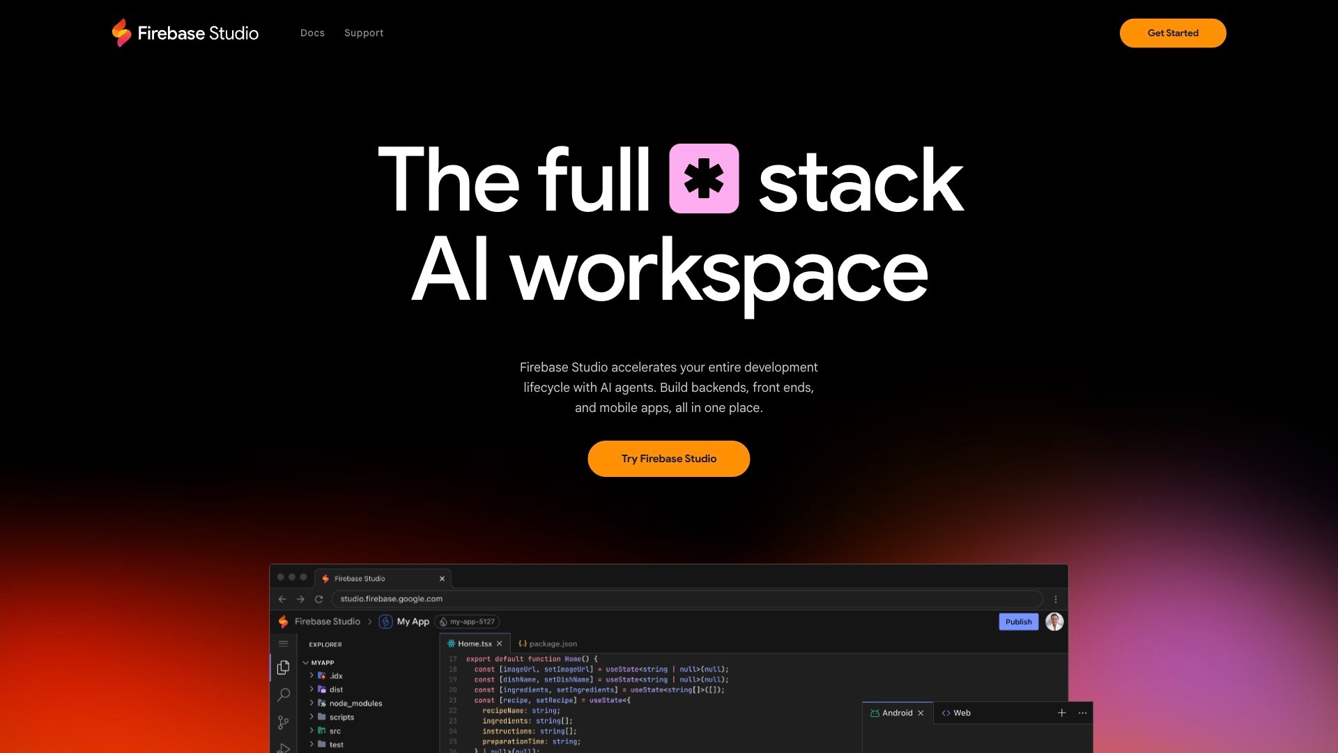 Firebase Studio截图