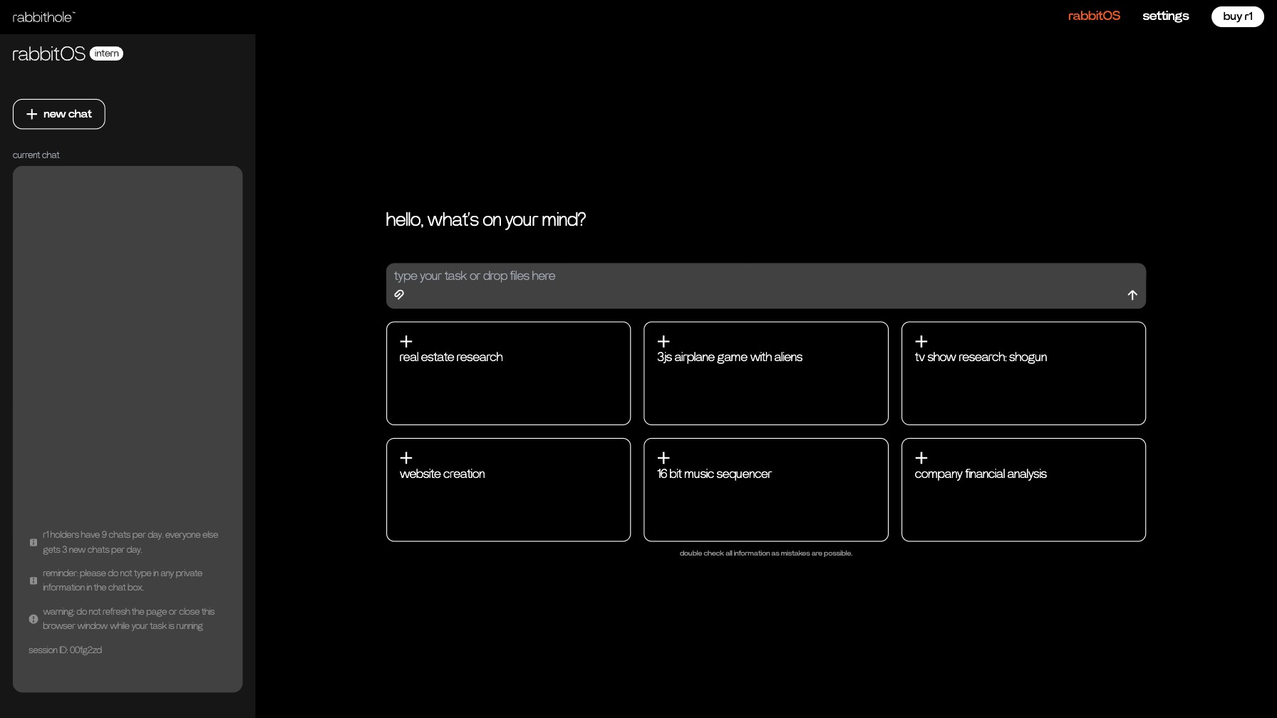 rabbitOS intern截图